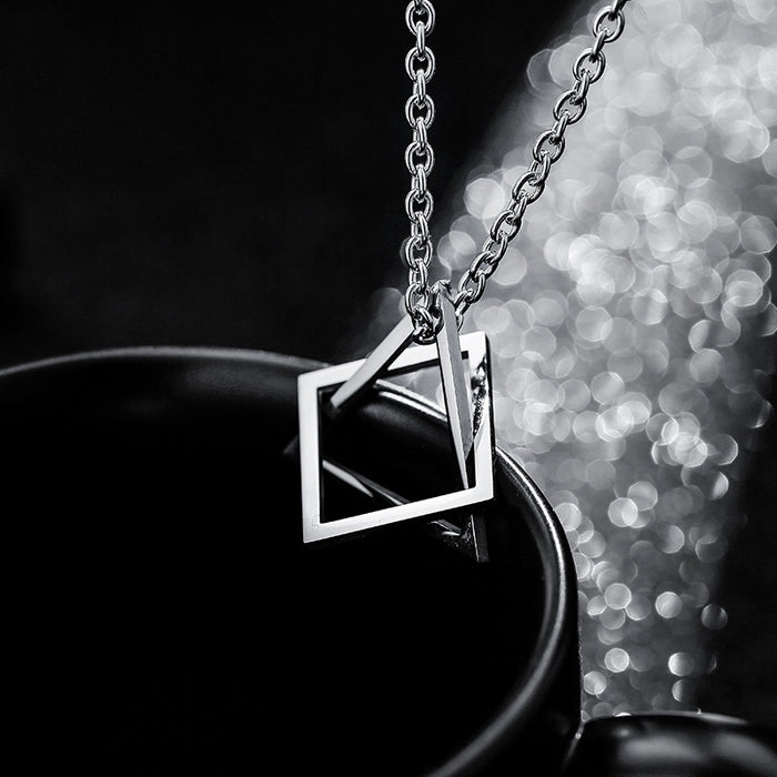 Wholesale Triangle Pendant Stainless Steel Necklace JDC-NE-LiL006