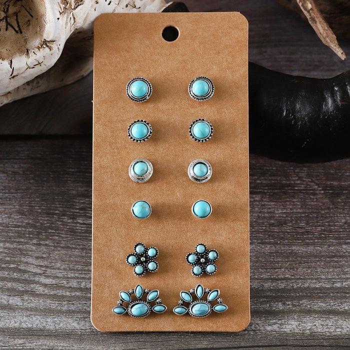 Wholesale  cute sweet turquoise earrings suit
