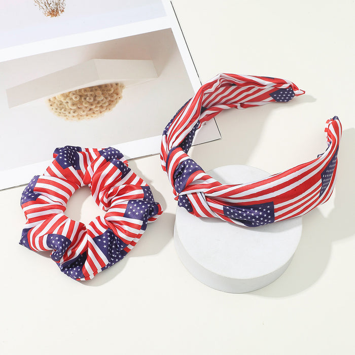 Wholesale American Independence Day Five-pointed Star Flag Fabric Headband Headband JDC-HD-JinZ002