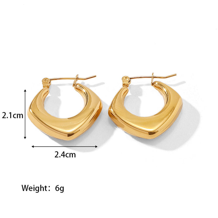Wholesale Stainless Steel Gold-Plated Hollow Geometric Earrings
