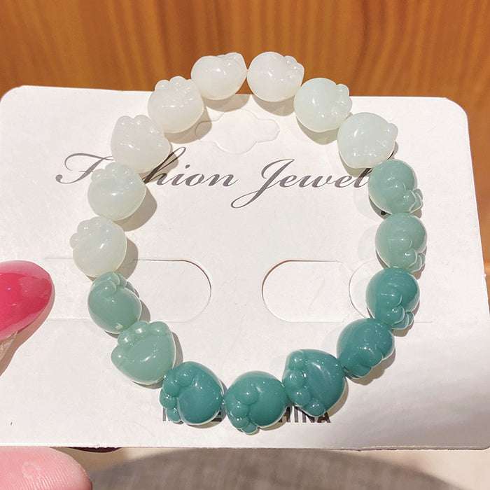 Wholesale Cute Large Resin Cat Claw Bead Bracelet Student Gift MOQ≥2