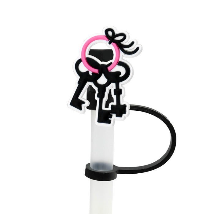 Wholesale 10pcs Silicone Cute Straw Cover JDC-SCR-KuaJ011