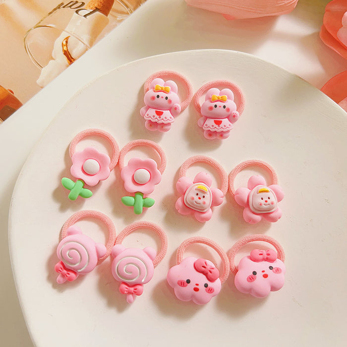 Wholesale Cute Cartoon Hair Ties for Kids Soft Elastic Everyday Styling Baby Hair Accessory