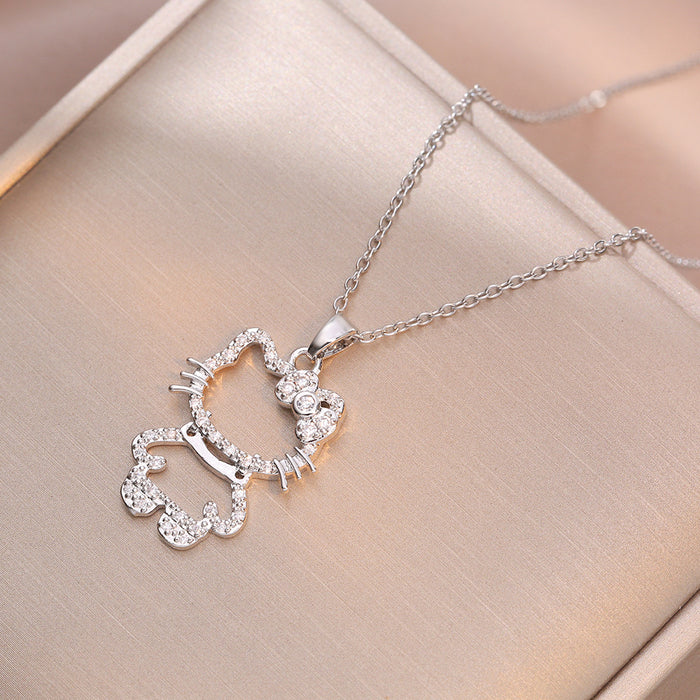 Wholesale Necklace zircon niche new design pendant fashionable temperament titanium steel necklace