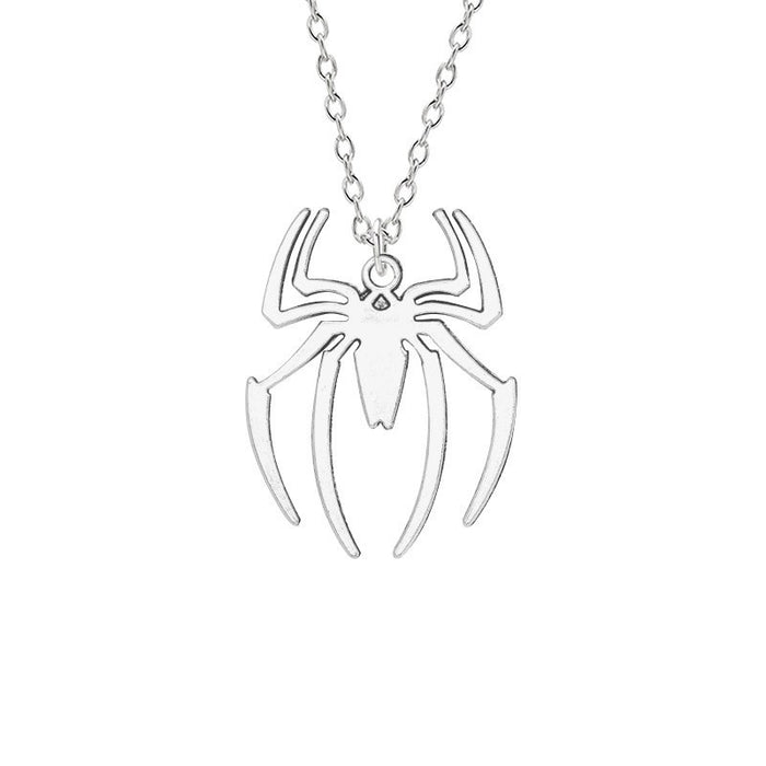 Wholesale flat spider necklace  three-dimensional spider men's necklace
