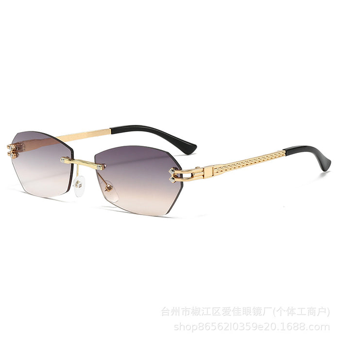Wholesale New Sunglasses Classic Frameless Cut Edge Sunglasses Metal Sunglasses