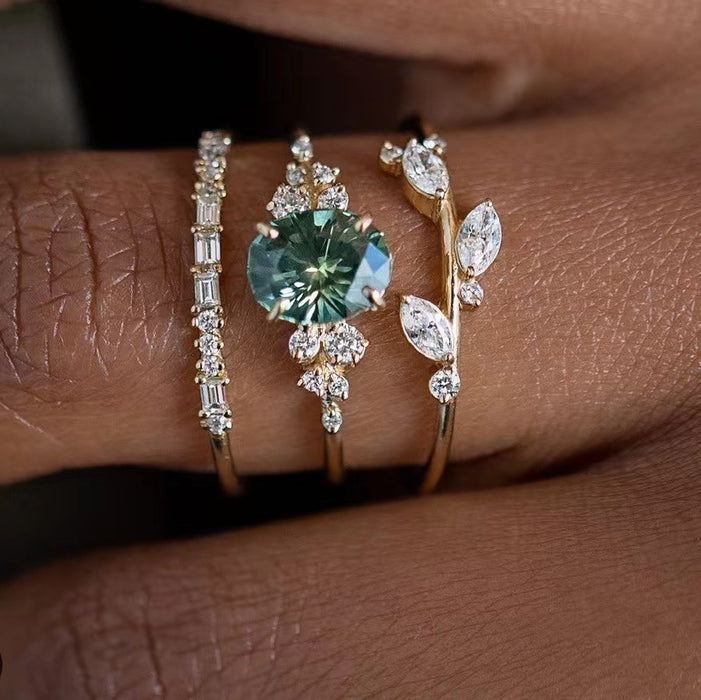 Wholesale Floral Three-Piece Ring Set