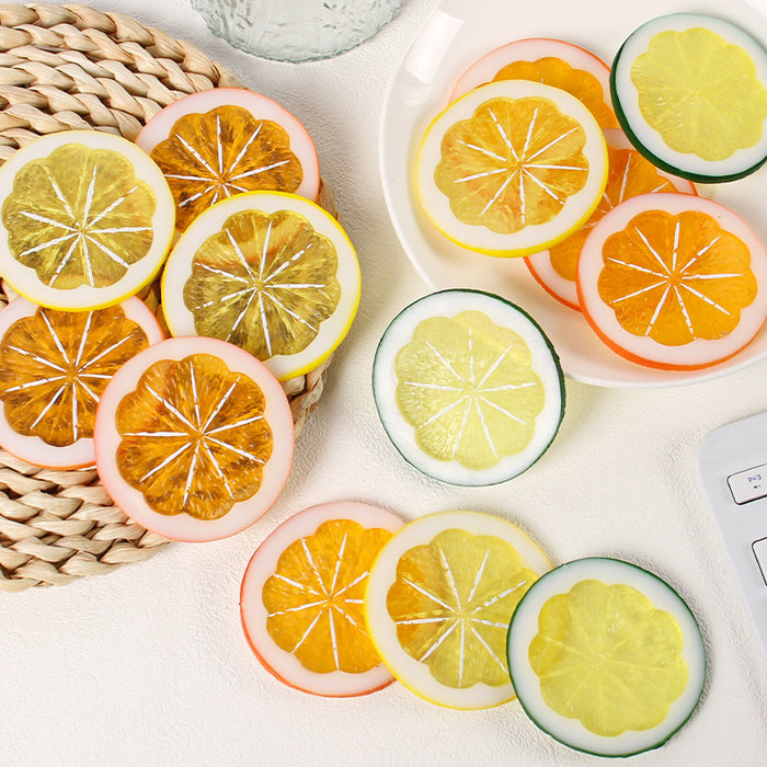 Wholesale Lemon Slice Keychain Pendant Cute PVC Simulated Fruit Charm For Bags Backpacks And Everyday Use MOQ≥2