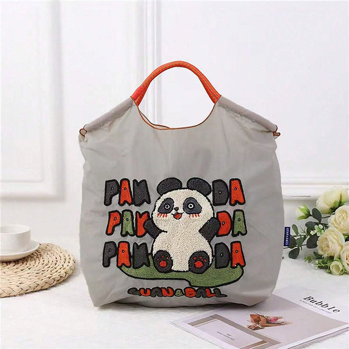 Wholesale Cartoon Embroidered Bag Embroidered Canvas Bag Large Capacity Shopping Bag Shoulder Bag