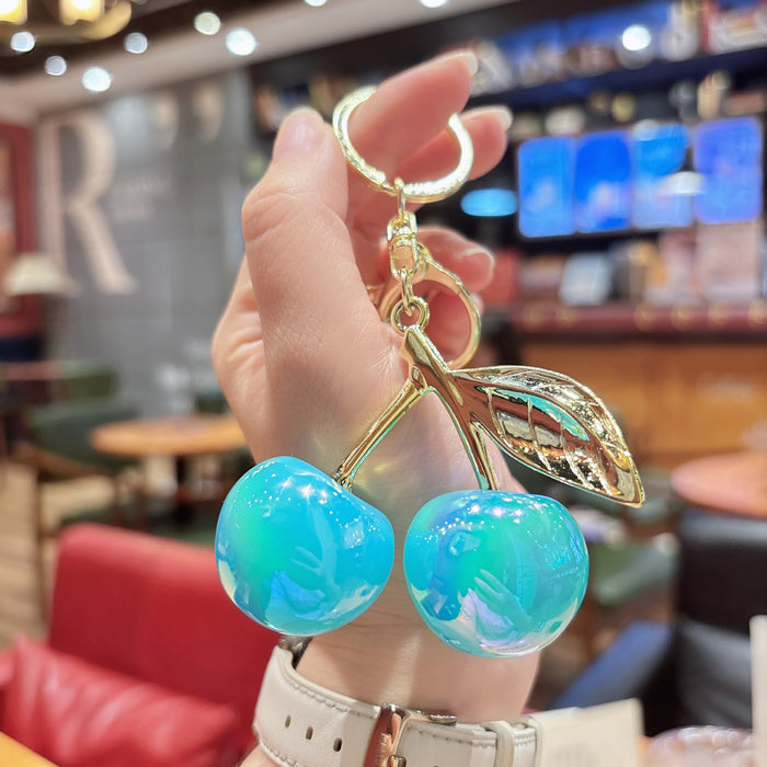 Wholesale Chic Resin Cherry Keychain - Colorful Pink Car Key Accessory MOQ≥2