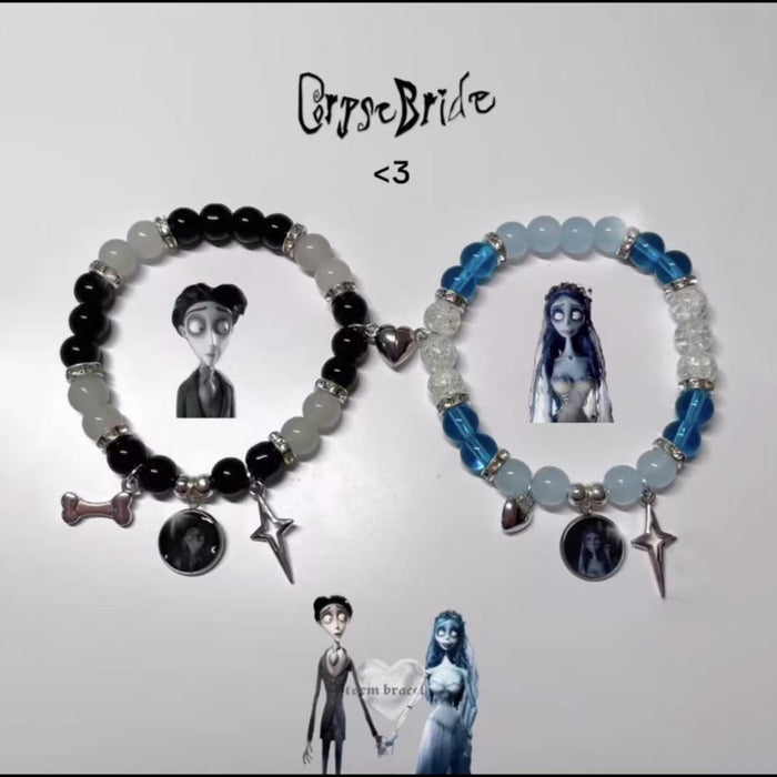 Wholesale bat guitar love butterfly IP love magnetic attraction men and women couples bracelet elastic bracelet