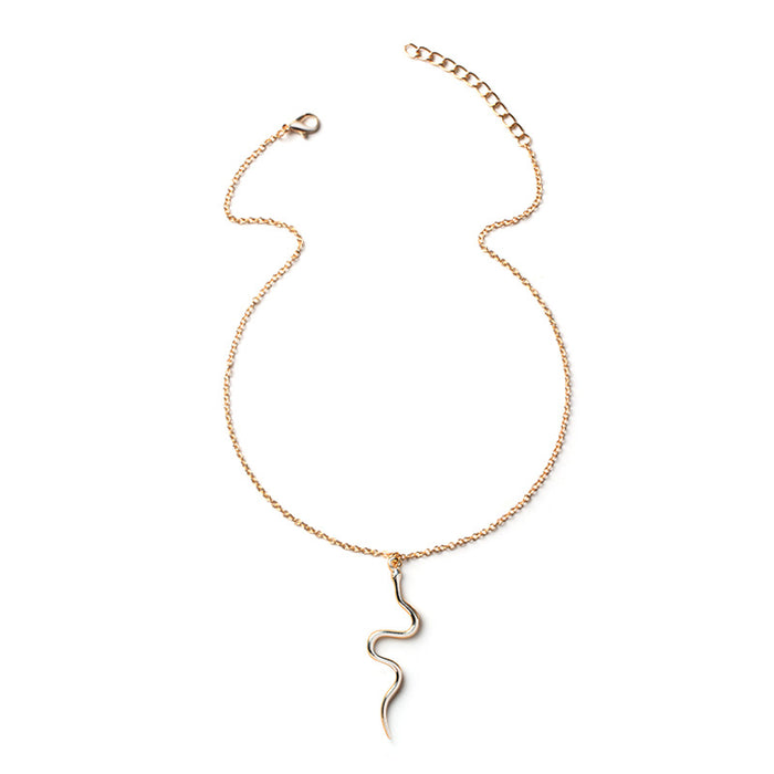 Wholesale Jewelry Electroplating Serpentine Necklace Personalized Fashion Retro Serpentine Pendant Sweater Chain for Women