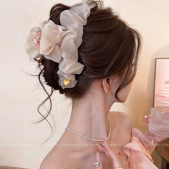 Wholesale Hairpin Back Head Shark Clip Headwear Gentle Mesh Large Grab Clip Women