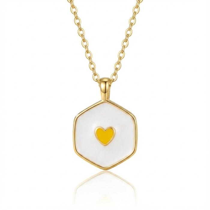 Wholesale Colorful enamel heart-shaped luminous choker  necklace for Valentine' s Day