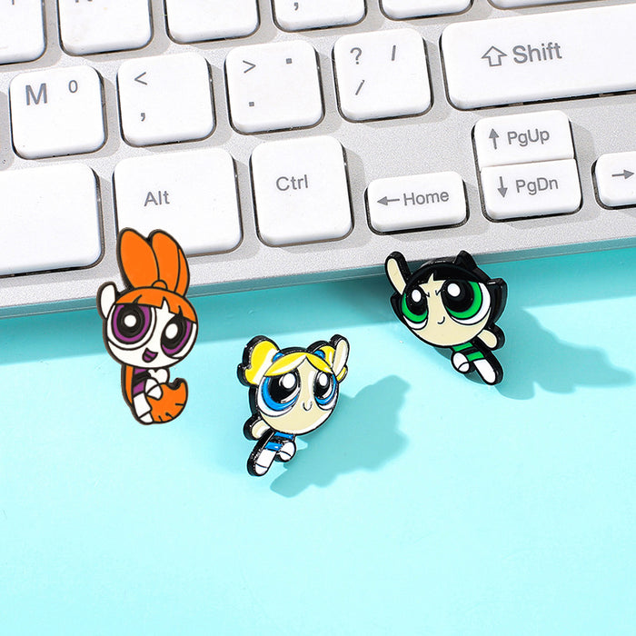 Wholesale Metal Alloy Electroplated Cartoon Brooch Pin Cute Character Badge