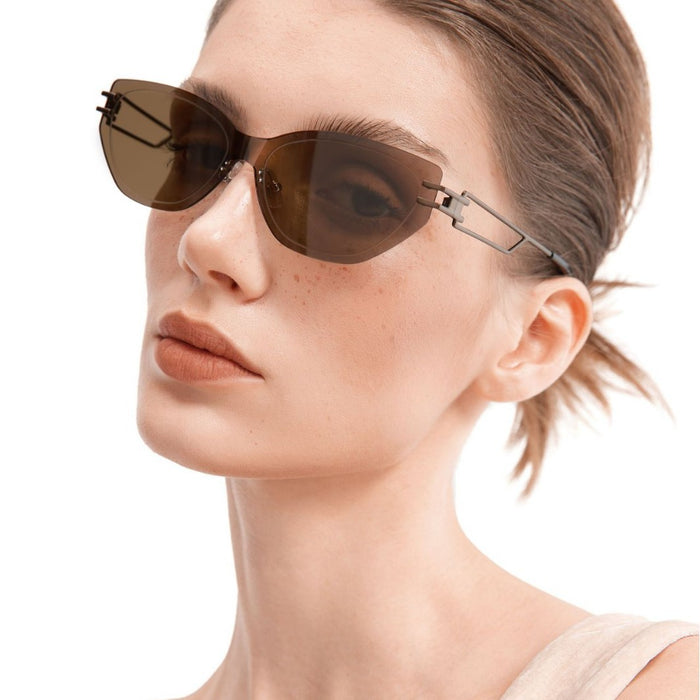 Wholesale Retro borderless cut edge one-piece sunglasses, versatile sunglasses