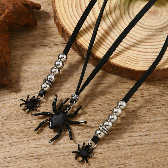 Wholesale Black Spider Pendant Women's Necklace Halloween Party Accessories Gift