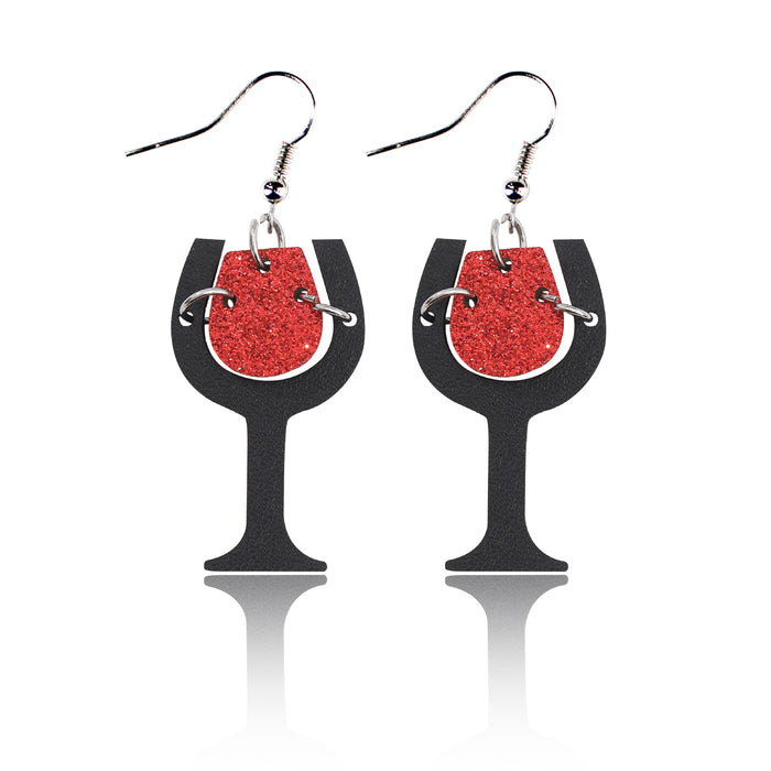 Wholesale Valentine' s Day earrings Bohemian style wine glass earrings