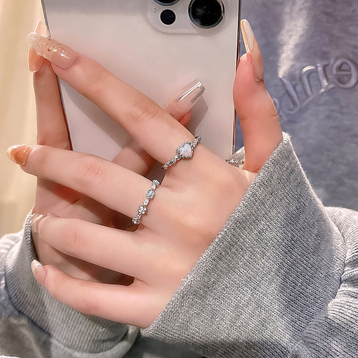Wholesale Micro-inlaid Crystal Zircon Pearl Ring