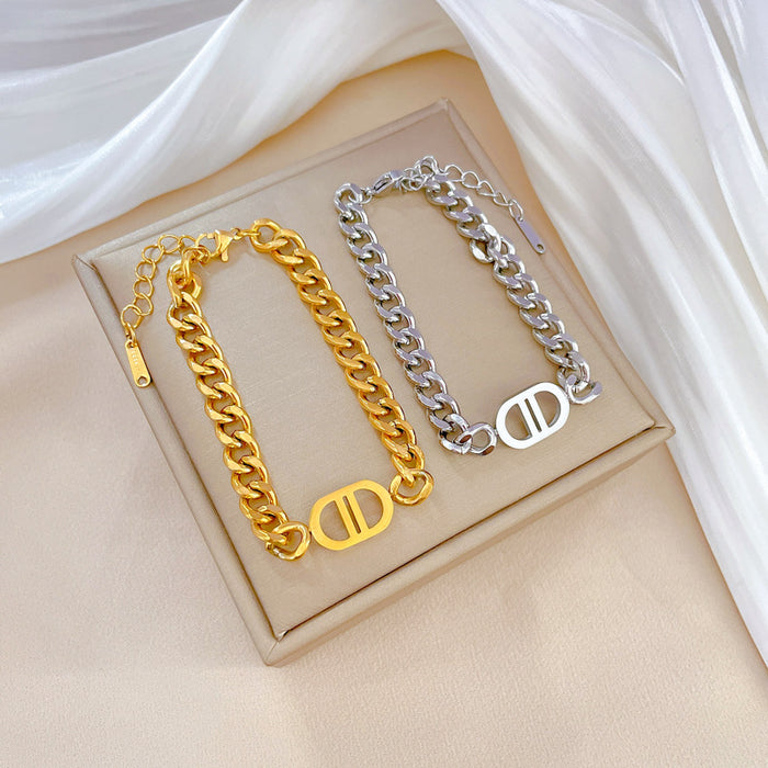 Wholesale Titanium Steel Chain Double D Bracelet JDC-BT-LG009