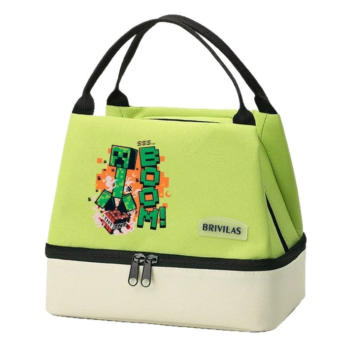 Wholesale Cartoon Double Layer Insulated Lunch Bag Oxford Fabric Picnic Tote Casual Outing Gift