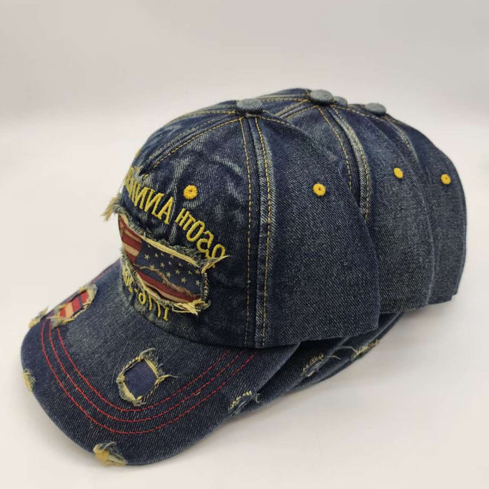 Wholesale Printed Embroidered Vintage Distressed Ripped Baseball Cap