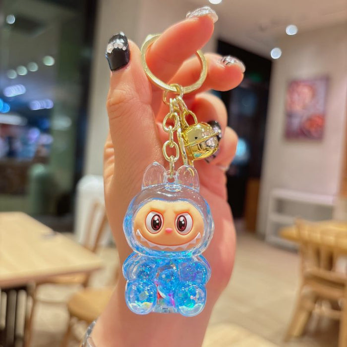 Wholesale acrylic rab cloth quicksand key chain pendant  key chain gift