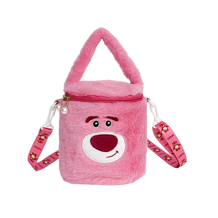 Wholesale Cartoon Plush Shoulder Strap Portable Crossbody Bag Clasp Doll Plush Bag Portable Bucket Bag