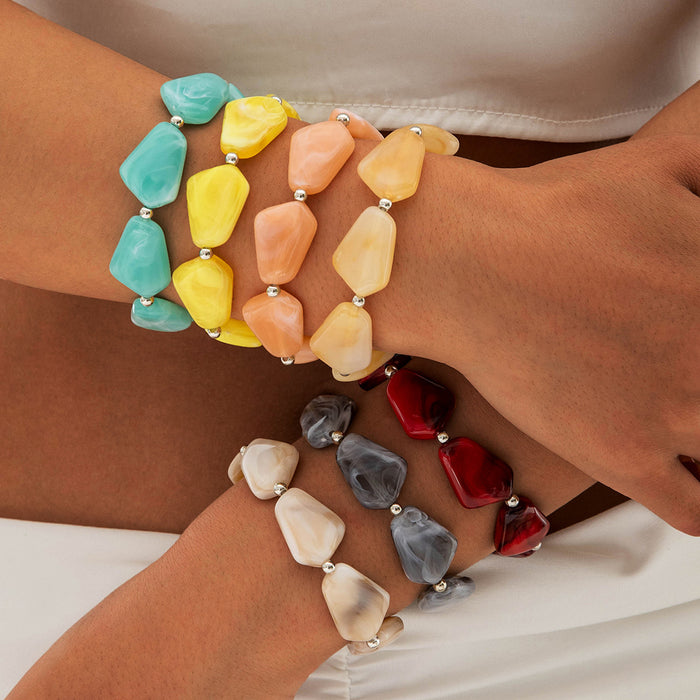 Wholesale Bohemian Irregular Acrylic Colorful Bracelet for Anniversary Fashion Accessory MOQ≥2