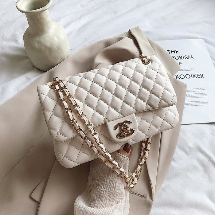 Wholesale Trendy Women' s PU Chain Crossbody Bag White Quilted ing Medium for Boutique