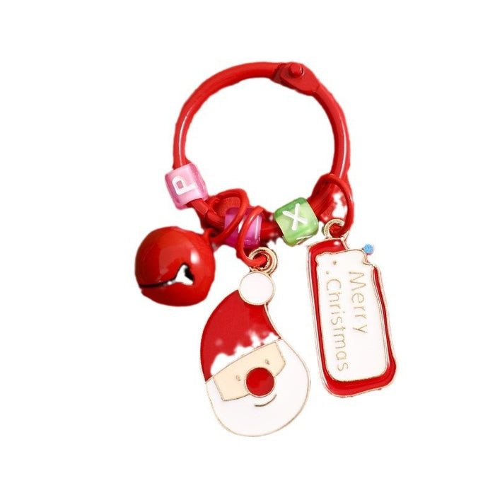 WholesaleCartoon Christmas small pendant creative metal keychain