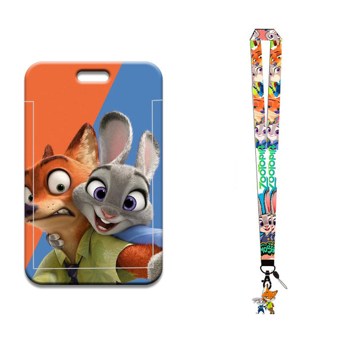 Wholesale Cartoon Anime Student Bus Card Holder Lanyard Keychain