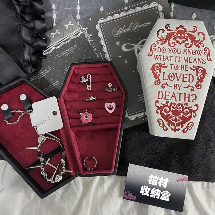 Wholesale Gothic  Coffin Jewelry Box Fashion Jewelry Accessory Decorative Storage For Earrings Rings Necklaces Boutique Resale