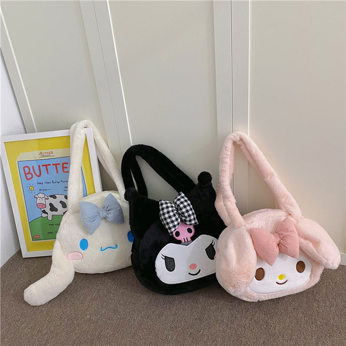 Wholesale Cute Cartoon Doll Large Capacity Single Shoulder Student Book Bag Plush Handbag Women's Bag