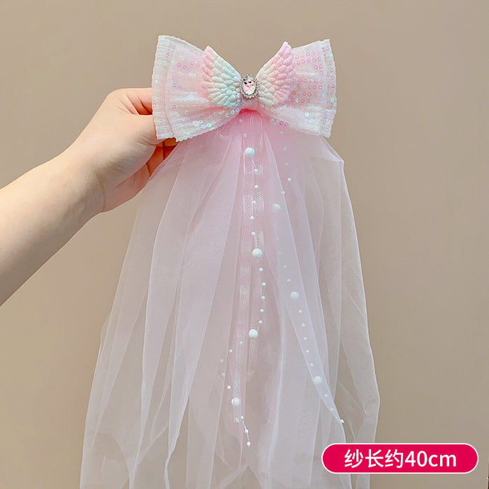 Wholesale Pawl Veil Snow Princess Crown Headwear Hairpin Baby Flower Hair Accessories Hairpin