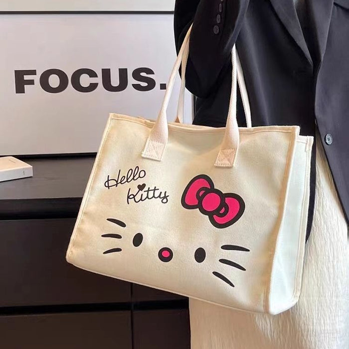 Wholesale Cute Canvas Bag Large Capacity Commuter Shoulder Bag Fashion Tote Bag College Student Class Tote Bag