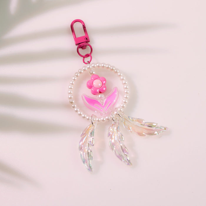 Wholesale Pearl Flower Acrylic Keychain JDC-KC-YChen011