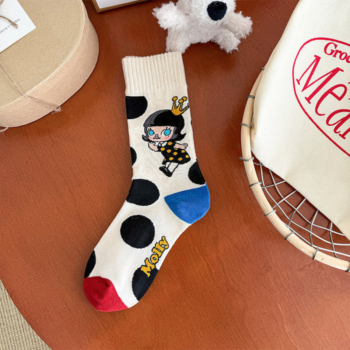 Wholesale Cute socks for women,  mid-calf socks,  cotton socks,  spring and autumn style,  personalized long socks