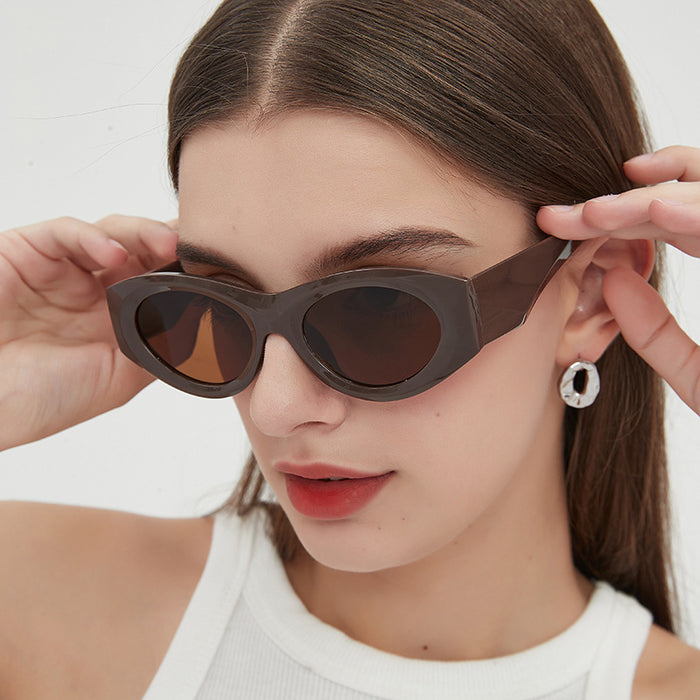 Wholesale Retro triangle cat eye sunglasses, sunglasses, internet famous fashion sunglasses