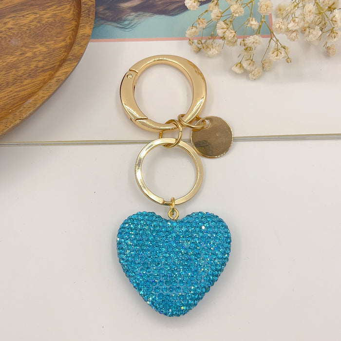 Wholesale Rhinestone Love Soft Clay Keychain JDC-KC-NaiLi003