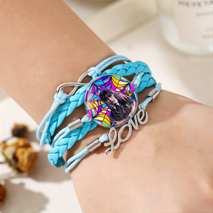 Wholesale Leather multi-layered blue woven jewelry bracelet