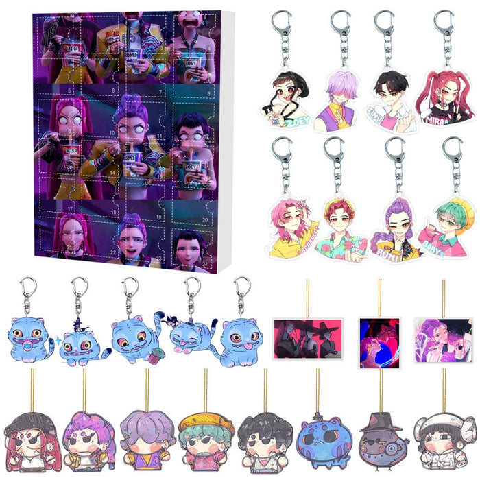 Wholesale KPOP Christmas Advent Calendar Blind Box Backpack Acrylic Pendant Keychain Pendant