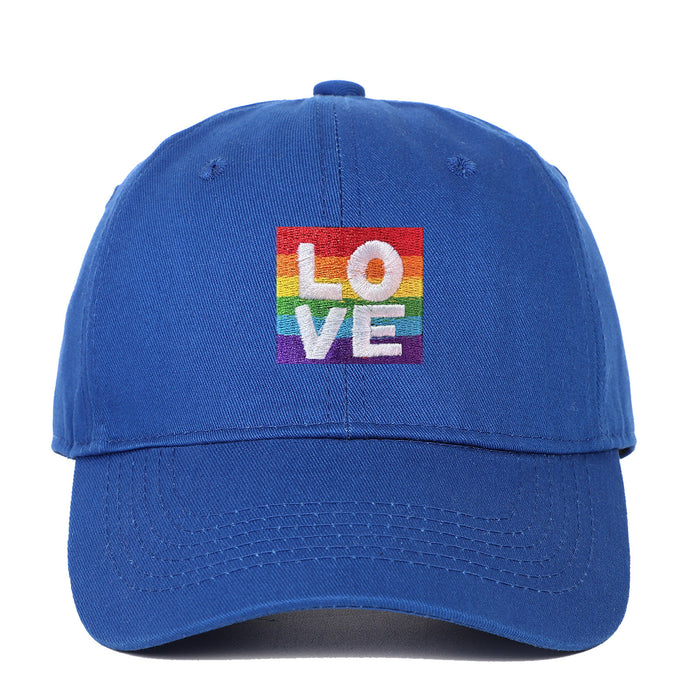 Wholesale Cotton LOVE Rainbow Embroidered Baseball Cap JDC-FH-ChenSheng003