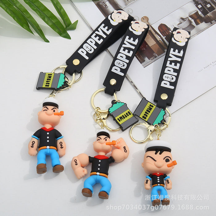 Wholesale Cartoon  Doll Keychain Silicone Car Key Chain Student Bag Pendant