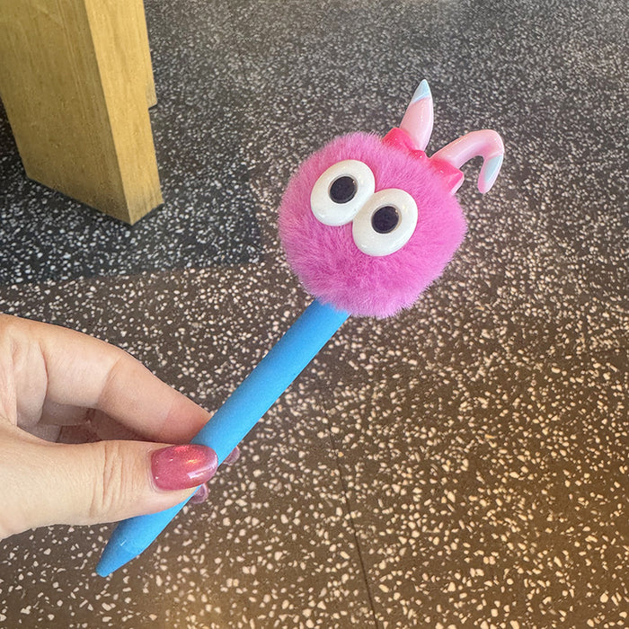 Wholesale Funny and cute pom-pom ballpoint pen