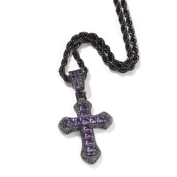 Wholesale Zircon Cross Men's Necklace Fashion All-match Chain Jewelry