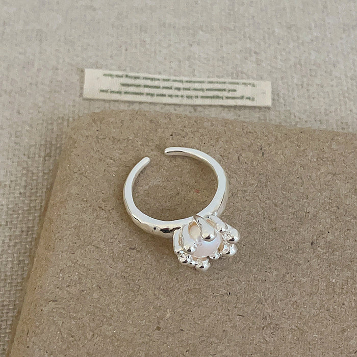 Wholesale Silver Pearl Flower Ring