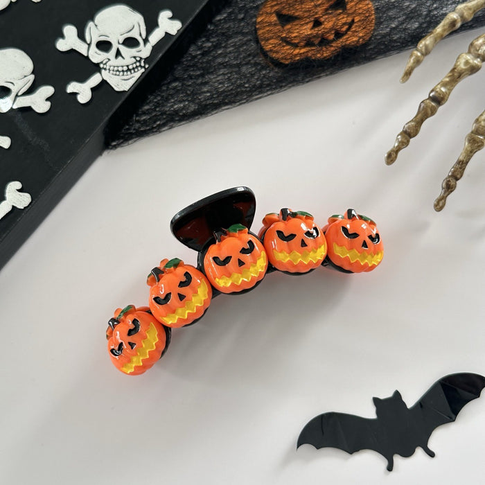 Wholesale Funny Pumpkin  Hair Claw Large Resin Back Of Head Clip Pumpkin Orange Party Costume Hair Accessory Fashion Resale