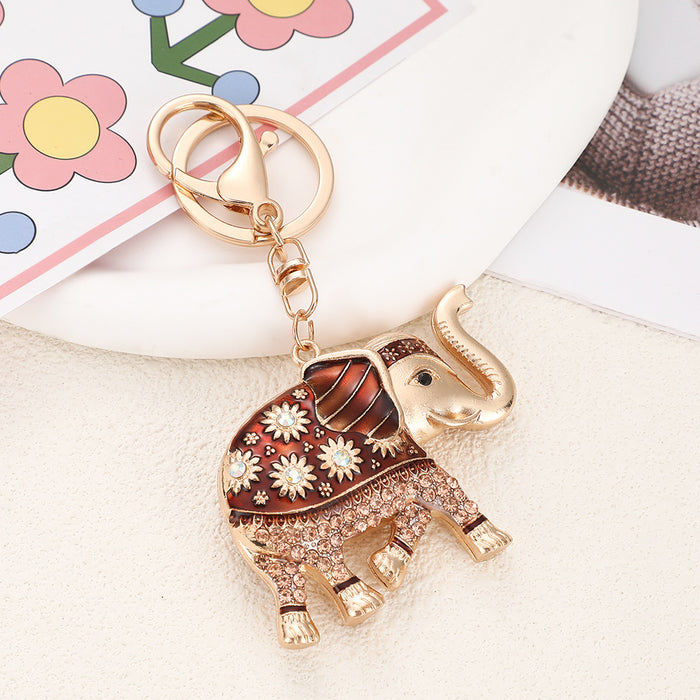 Wholesale Elephant Rhinestone Keychain Decorative Fashion Accessory