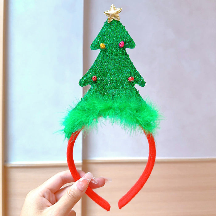 Wholesale Christmas Headband Christmas Antlers Hair Stamp Headwear Holiday Decorative Gift Big Bow Headband Hair Accessories Headwear